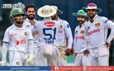 কাণ্ডজ্ঞানহীন ব্যাটিংয়ে বিপর্যস্ত বাংলাদেশ, শ্রীলঙ্কা ইনিংস জয়ের দ্বারপ্রান্তে